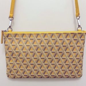 Lancaster Paris Ikon pattern yellow crossbody clutch